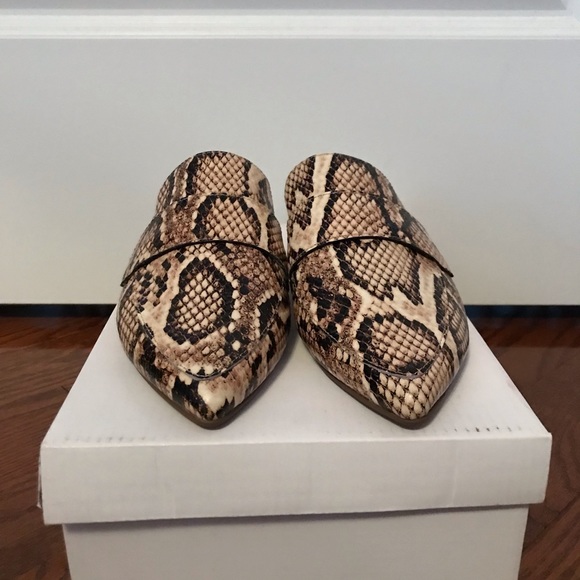 En Thread leather mule snake print loafers - Picture 1 of 2